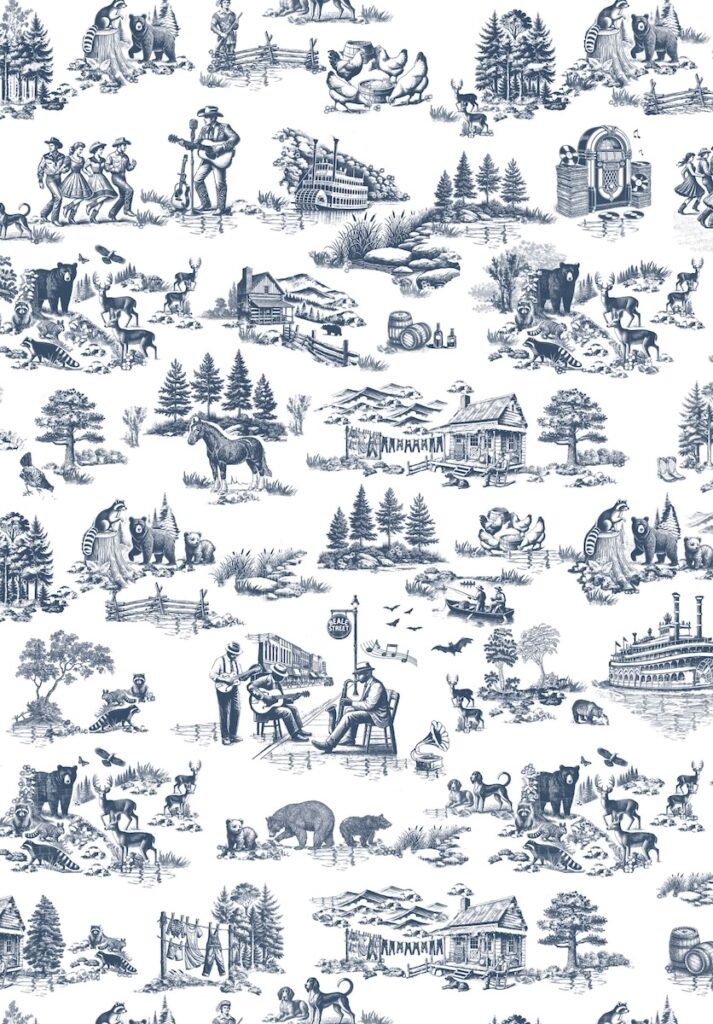 Papel mural Toile de Jouy