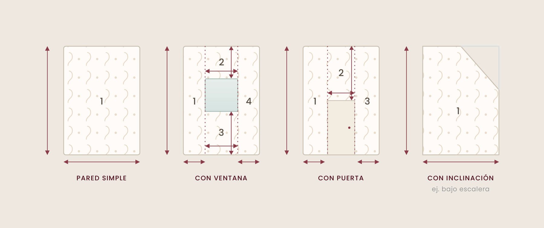 Muro con ventana dividido en bloques para medir por separado
