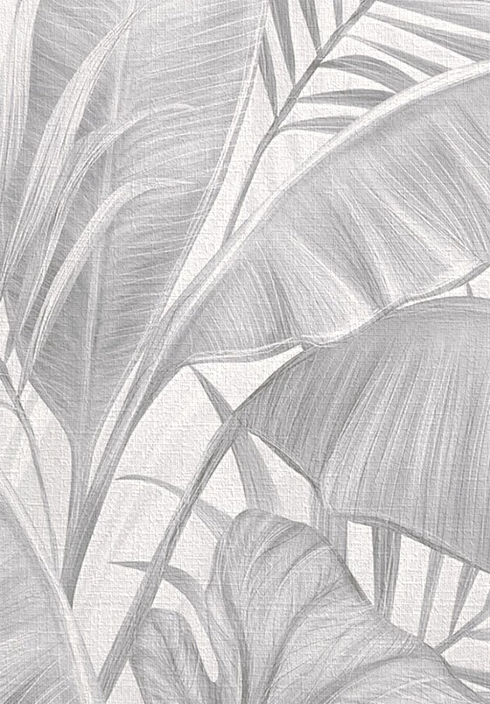 Acercamiento del papel mural BOTANICA B&W donde se aprecia la textura