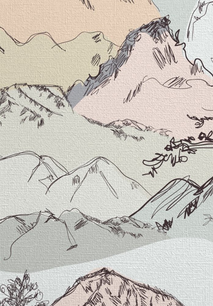 Acercamiento del papel mural CORDILLERA donde se aprecia la textura