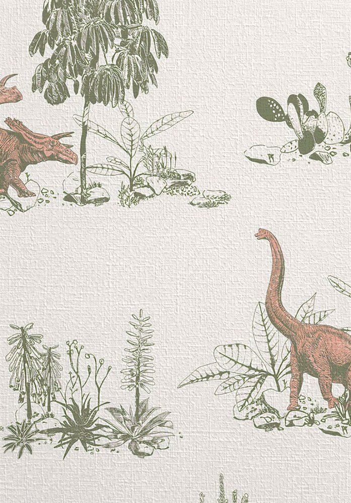 Acercamiento del papel mural DINOSAURIOS donde se aprecia la textura