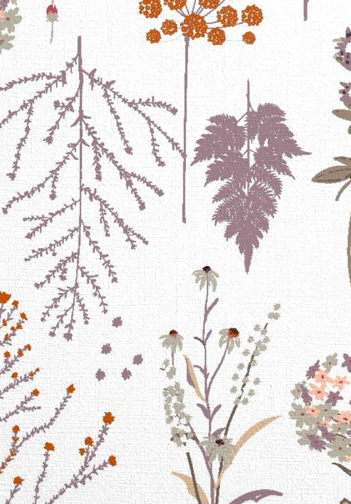 Acercamiento del papel mural HORTENSIAS donde se aprecia la textura