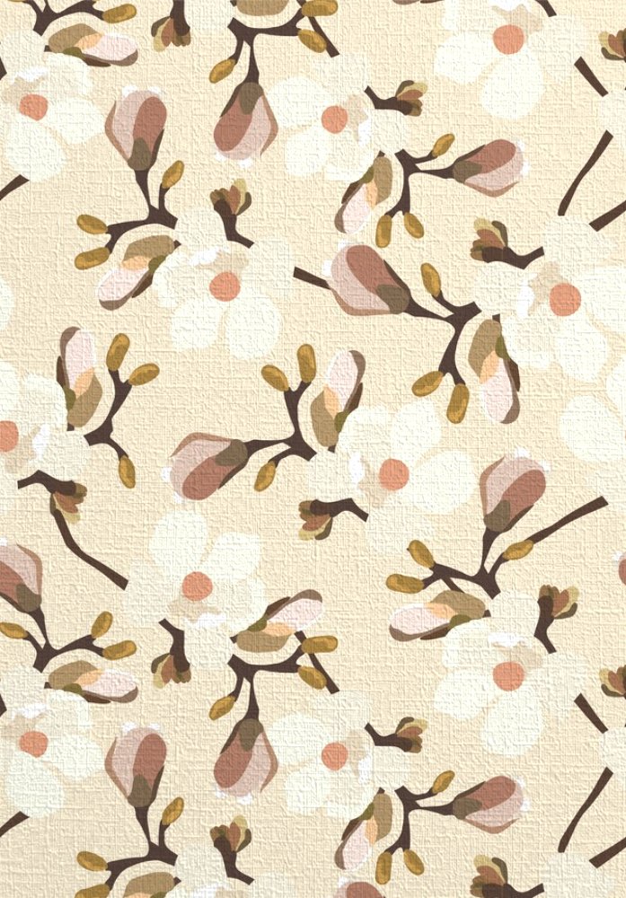 Acercamiento del papel mural MAGNOLIA donde se aprecia la textura
