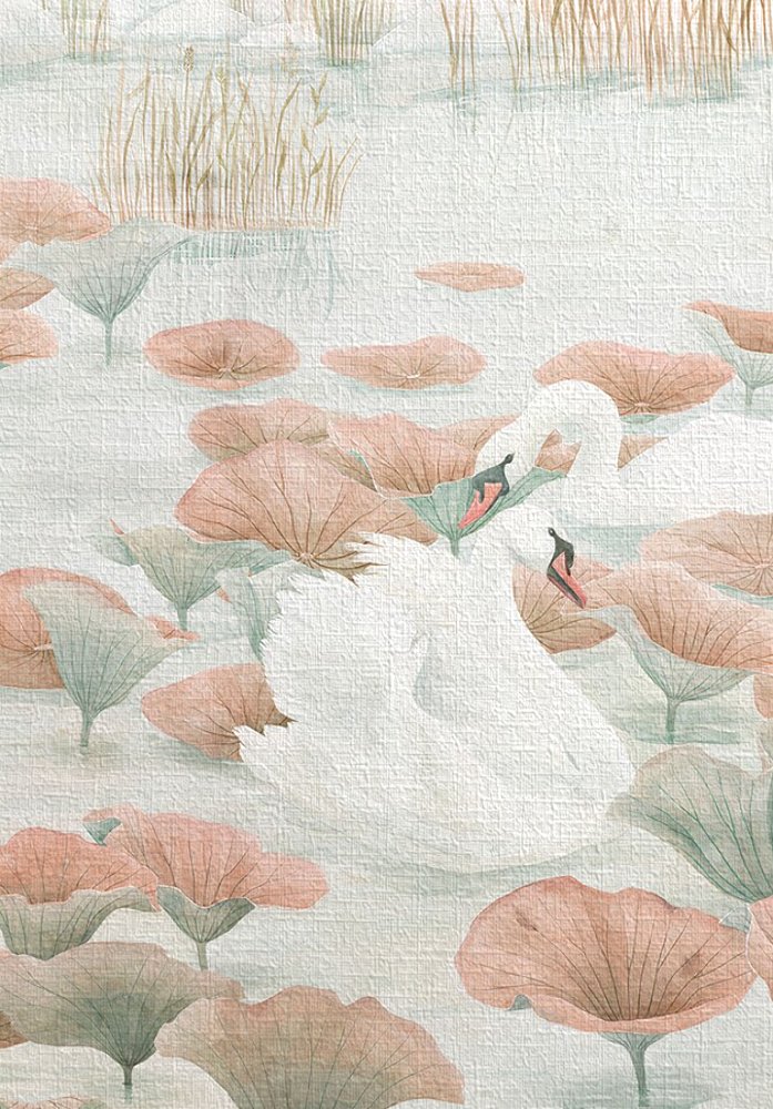 Acercamiento del papel mural SWAN donde se aprecia la textura